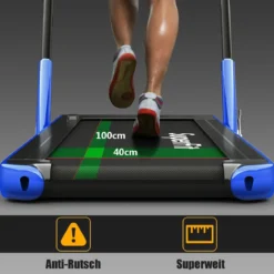 Elektrisch Laufband 1-12km/h LED Display Klappbar Heimtrainer Fitnessgerät 120kg Navy