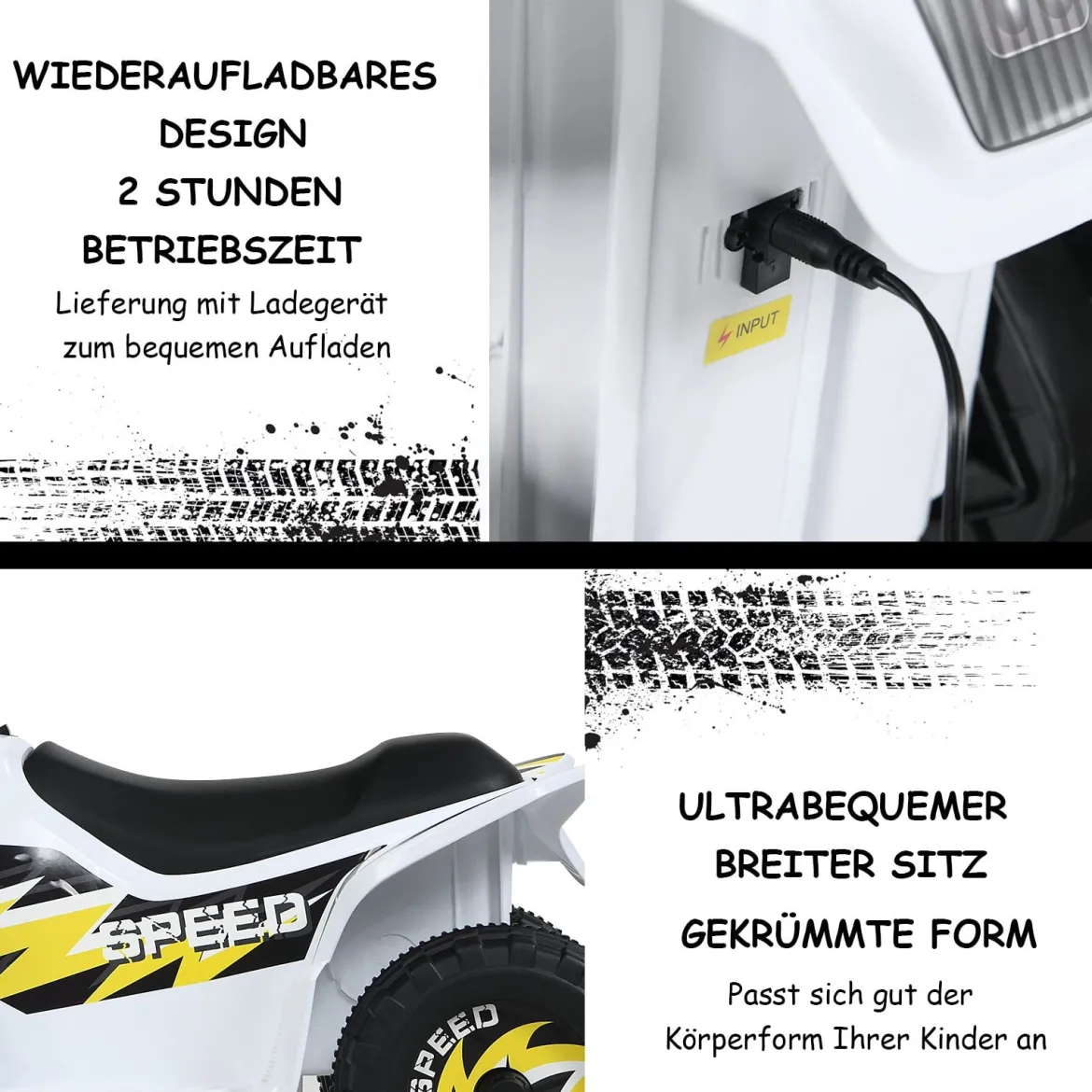 Elektroauto für Kinder Elektro Kinderquad Kindermotorrad 73 x 40 x 44,5 cm
