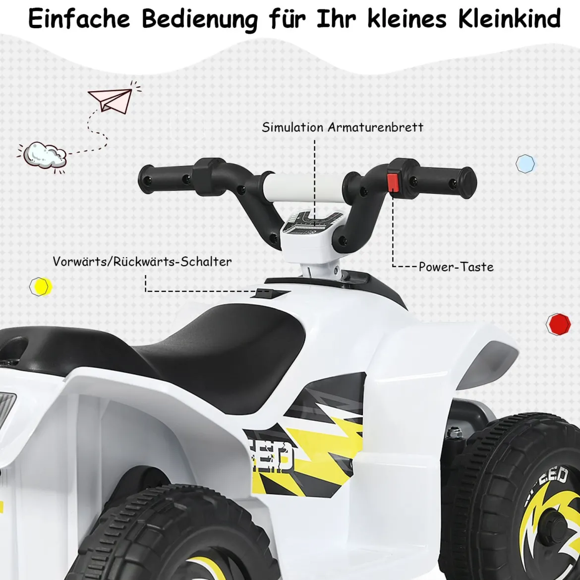 Elektroauto für Kinder Elektro Kinderquad Kindermotorrad 73 x 40 x 44,5 cm