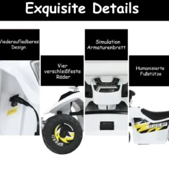 Elektroauto für Kinder Elektro Kinderquad Kindermotorrad 73 x 40 x 44,5 cm