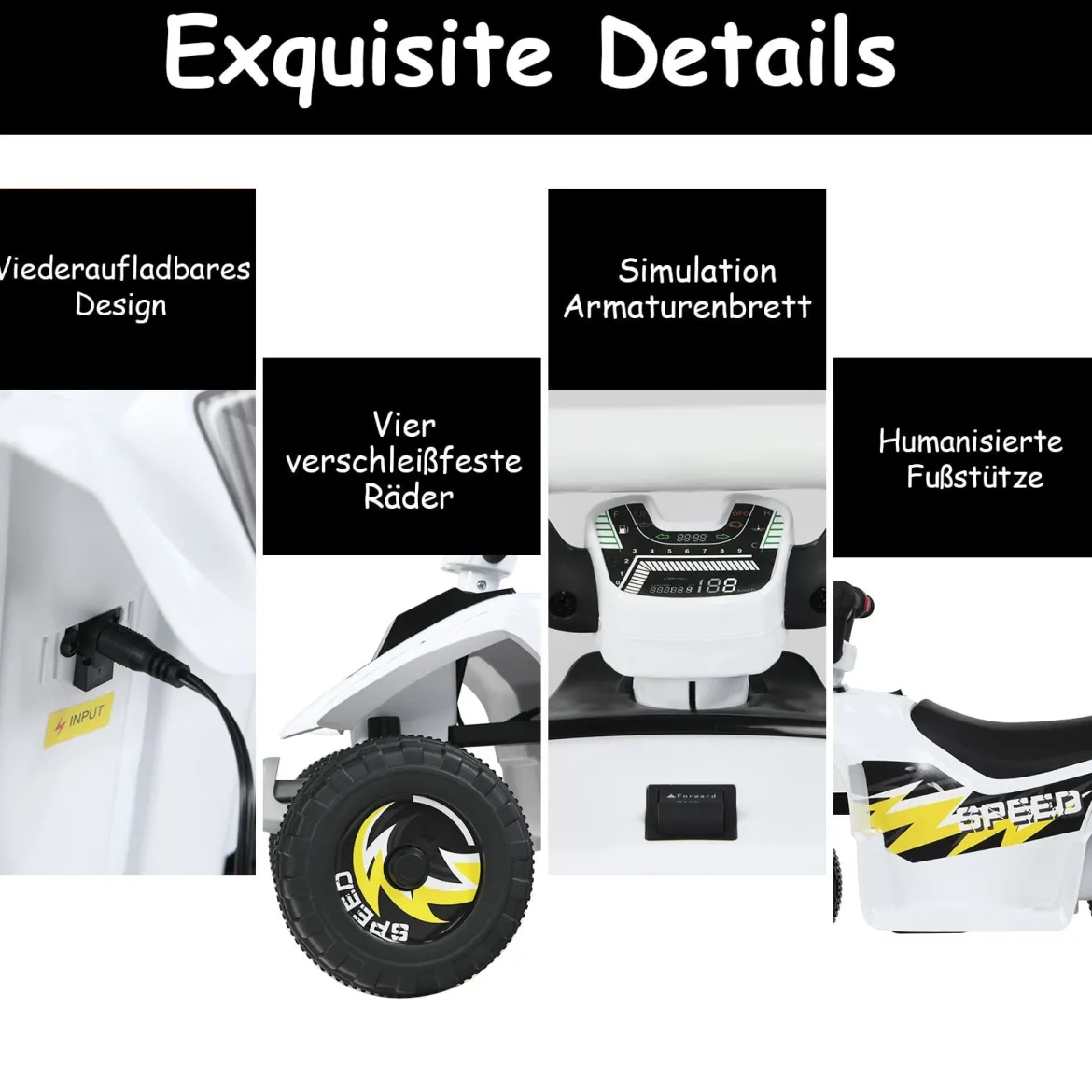 Elektroauto für Kinder Elektro Kinderquad Kindermotorrad 73 x 40 x 44,5 cm