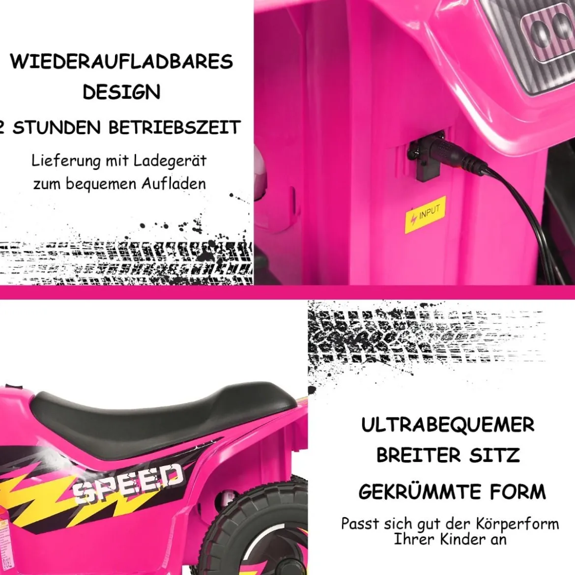 Elektroauto für Kinder Elektro Kinderquad Kindermotorrad 73 x 40 x 44,5 cm
