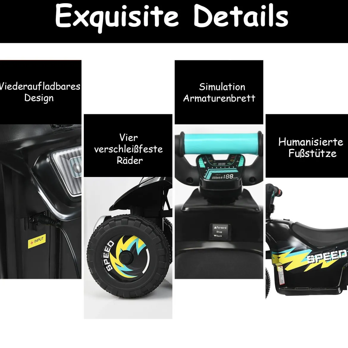Elektroauto für Kinder Elektro Kinderquad Kindermotorrad 73 x 40 x 44,5 cm