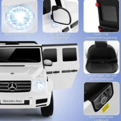 Elektroauto für Kinder Mercedes Benz G500 Kinderauto Elektro mit Fernsteuerung Weiß