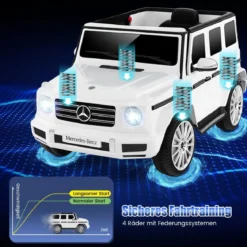 Elektroauto für Kinder Mercedes Benz G500 Kinderauto Elektro mit Fernsteuerung Weiß