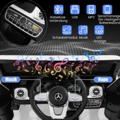 Elektroauto für Kinder Mercedes Benz G500 Kinderauto Elektro mit Fernsteuerung Weiß