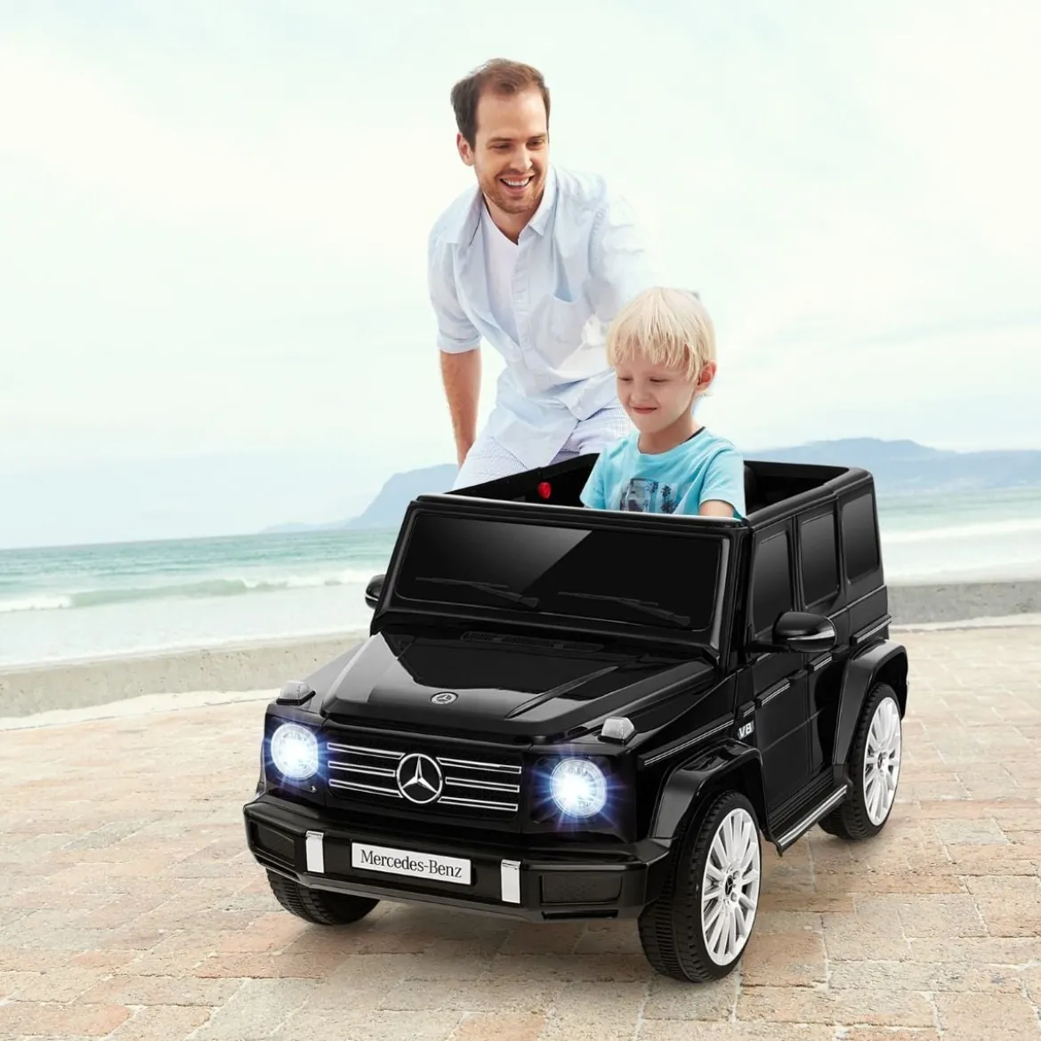 Elektroauto für Kinder Mercedes Benz G500 Kinderauto Elektro mit Fernsteuerung Schwarz