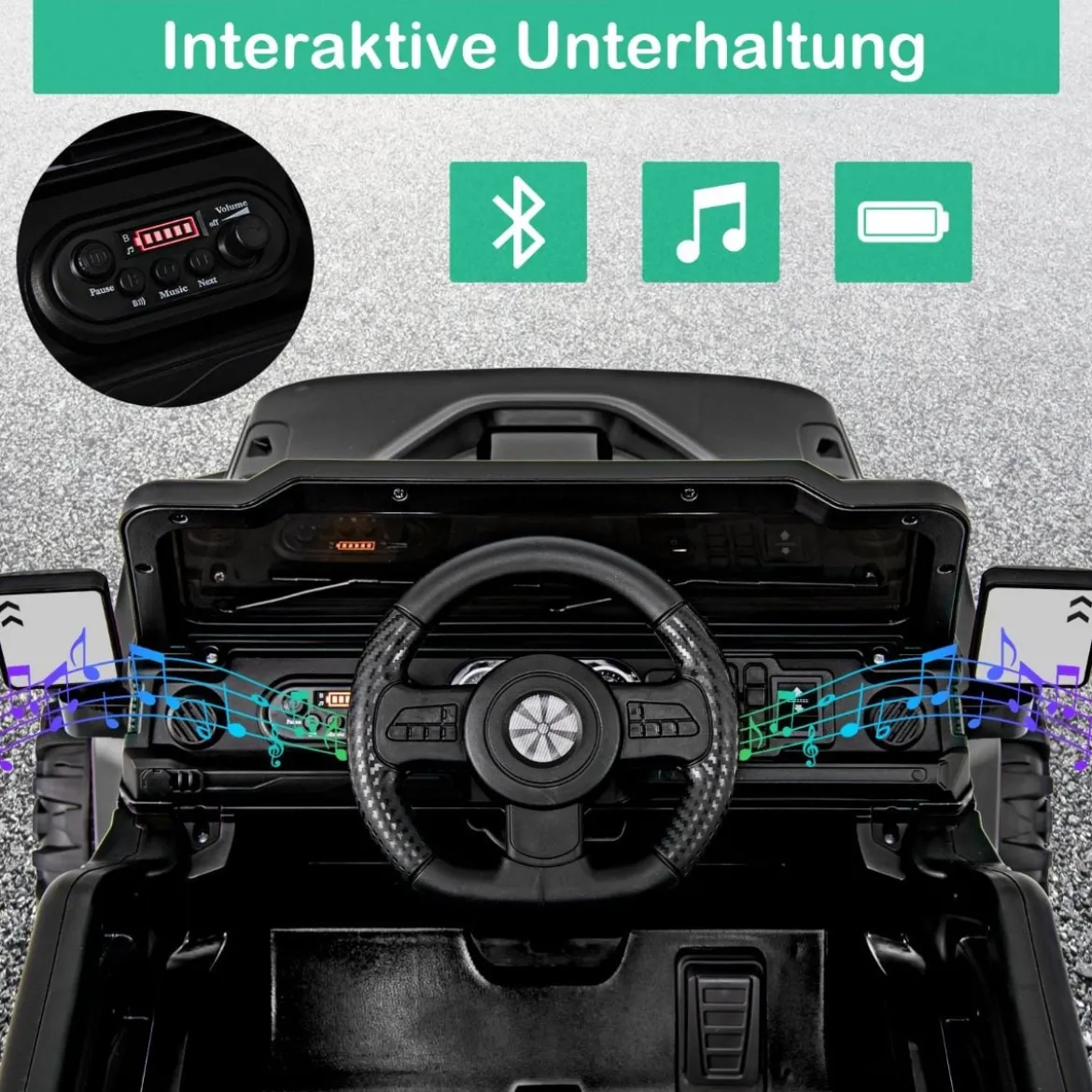 Elektrofahrzeug mit Fernsteuerung & Geländerädern & LED-Leuchten Truck