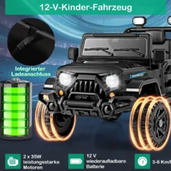 Elektrofahrzeug mit Fernsteuerung & Geländerädern & LED-Leuchten Truck
