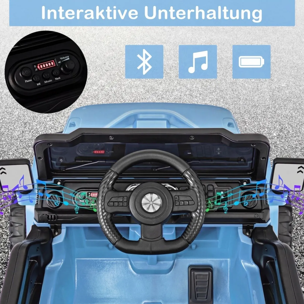 Elektrofahrzeug mit Fernsteuerung & Geländerädern & LED-Leuchten Truck