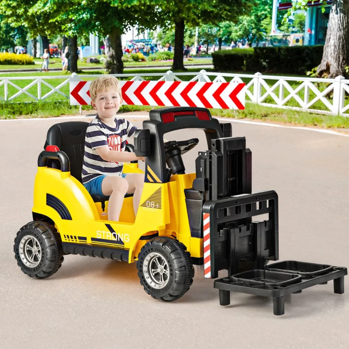 Elektro-Gabelstapler Kinderfahrzeug mit Fernsteuerung & Gangschaltern Gelb