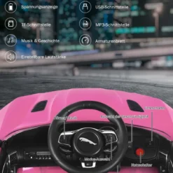 Elektro Kinderauto mit Geschichten & Musik & Hupe & Scheinwerfer & 2,4G Fernbedienung