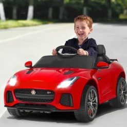 Elektro Kinderauto mit Geschichten & Musik & Hupe & Scheinwerfer & 2,4G Fernbedienung