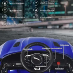 Elektro Kinderauto mit Geschichten & Musik & Hupe & Scheinwerfer & 2,4G Fernbedienung
