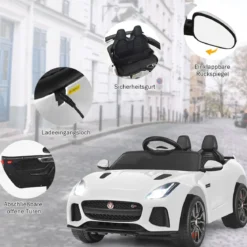Elektro Kinderauto mit Geschichten & Musik & Hupe & Scheinwerfer & 2,4G Fernbedienung