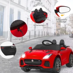 Elektro Kinderauto mit Geschichten & Musik & Hupe & Scheinwerfer & 2,4G Fernbedienung