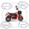 Elektro Motorrad Kindermotorrad Elektromotorrad mit Stützrädern 57 x 72 x 56 cm Rot