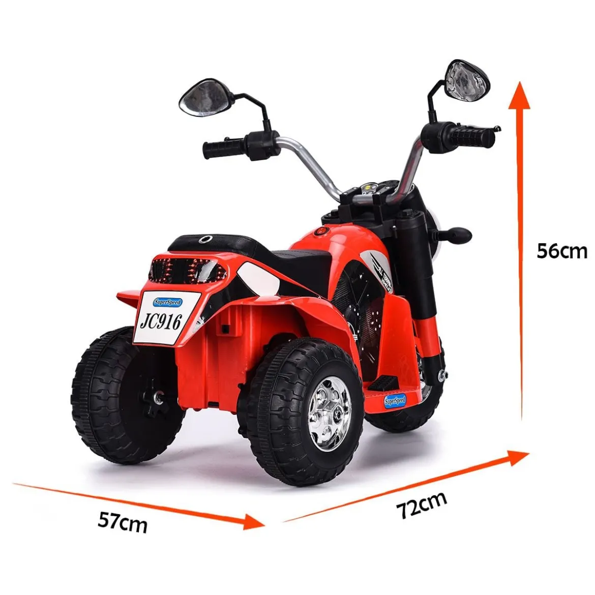 Elektro Motorrad Kindermotorrad Elektromotorrad mit Stützrädern 57 x 72 x 56 cm Rot