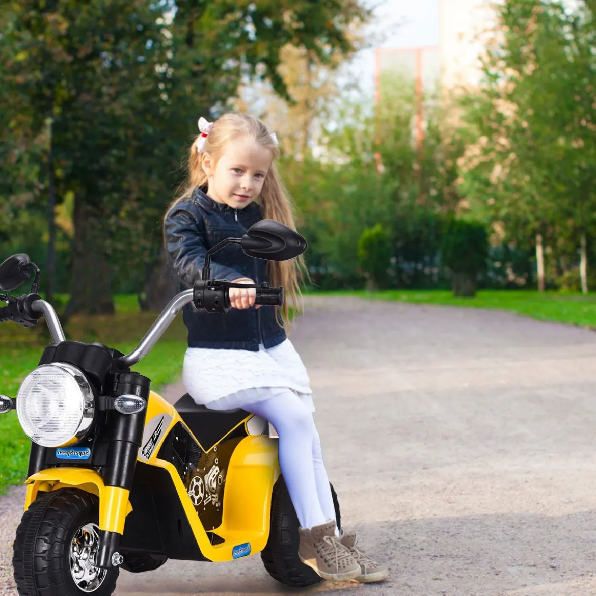 Elektro Motorrad Kindermotorrad Elektromotorrad mit Stützrädern 57 x 72 x 56 cm Gelb