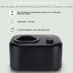 Elektronische Eismaschine 100W tragbare hausgemachte Dessert-Maschine Eismaschine für Zuhause Schwarz