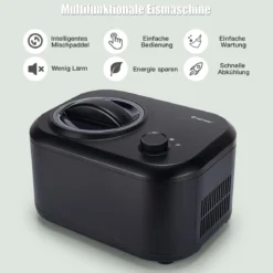 Elektronische Eismaschine 100W tragbare hausgemachte Dessert-Maschine Eismaschine für Zuhause Schwarz