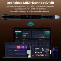 Elektronisches Blasinstrument-Synthesizer tragbares digitales Saxophon mit kabellosem MIDI 100 Klänge HIFI-Lautsprecher Schwarz
