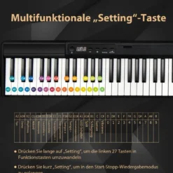 Elektronisches Keyboard 88 Tastatur Elektroklavier Digitale Keyboard Musikinstrument Set