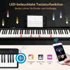 Elektronisches Keyboard 88 Tastatur Elektroklavier Digitale Keyboard Musikinstrument Set