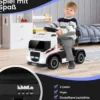 Elektrotruck für Kinder akkubetriebenes 6-V-Aufsitzspielzeug mit höhenverstellbarem Sitz 72 x 31 x 46 cm Weiß