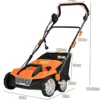 Elektro Vertikutierer Rasenlüfter 1800W 2 Stufen Arbeitstiefe 67 x 58 x 86 - 104 cm Orange