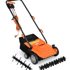 Elektro Vertikutierer Rasenlüfter 1500W 2-in-1-Vertikutierer und Belüfter 104,5 x 51 x 103 cm Orange