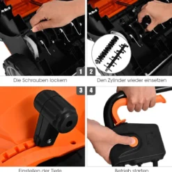 Elektro Vertikutierer Rasenlüfter 1500W 2-in-1-Vertikutierer und Belüfter 104,5 x 51 x 103 cm Orange