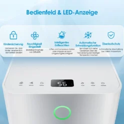 15㎡ Entfeuchter 15L Entfeuchter mit 3 Modi Mobile Luftentfeuchter 25,5 x 22 x 45 cm Weiß