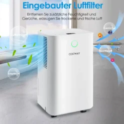 15㎡ Entfeuchter 15L Entfeuchter mit 3 Modi Mobile Luftentfeuchter 25,5 x 22 x 45 cm Weiß