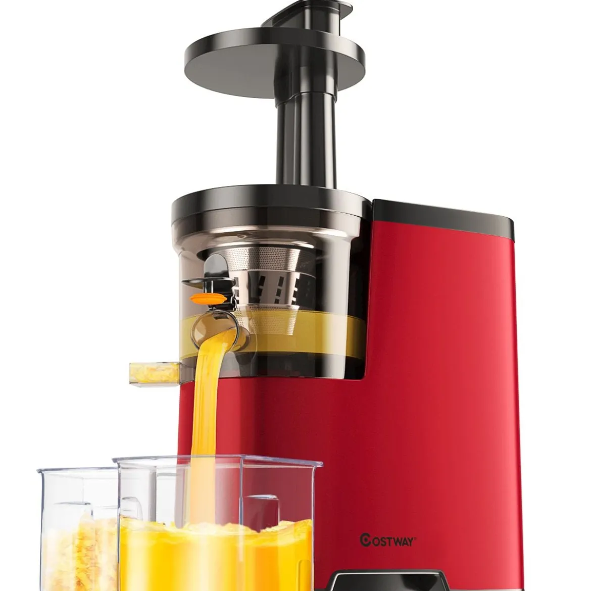 Entsafter Saftpresse für Gemüse und Obst 150W Slow Juicer mit Umkehrfunktion Rot