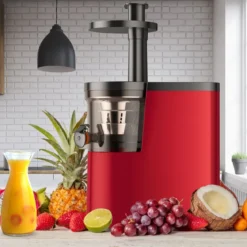 Entsafter Saftpresse für Gemüse und Obst 150W Slow Juicer mit Umkehrfunktion Rot