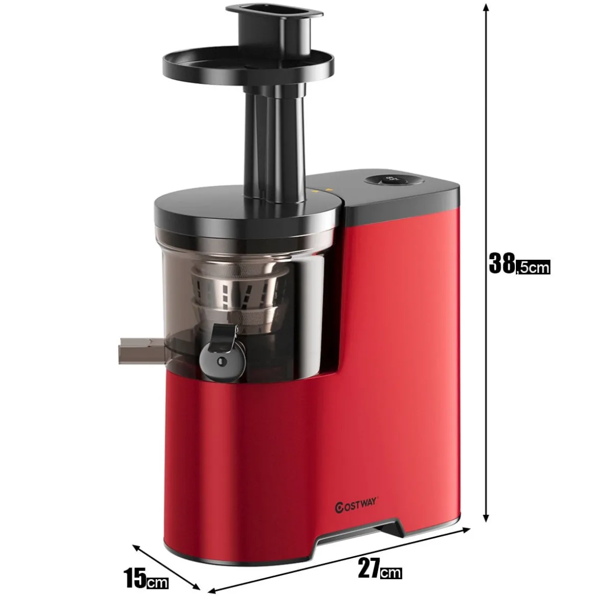 Entsafter Saftpresse für Gemüse und Obst 150W Slow Juicer mit Umkehrfunktion Rot