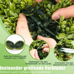 2er Buchsbaumkugel 39/50 cm Buchsbaum Kugel UV-beständig dekorative Kugelpflanzen für Haus