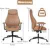 Ergonomischer Bürostuhl aus Wildleder 150° neigbarer Computerstuhl Braun