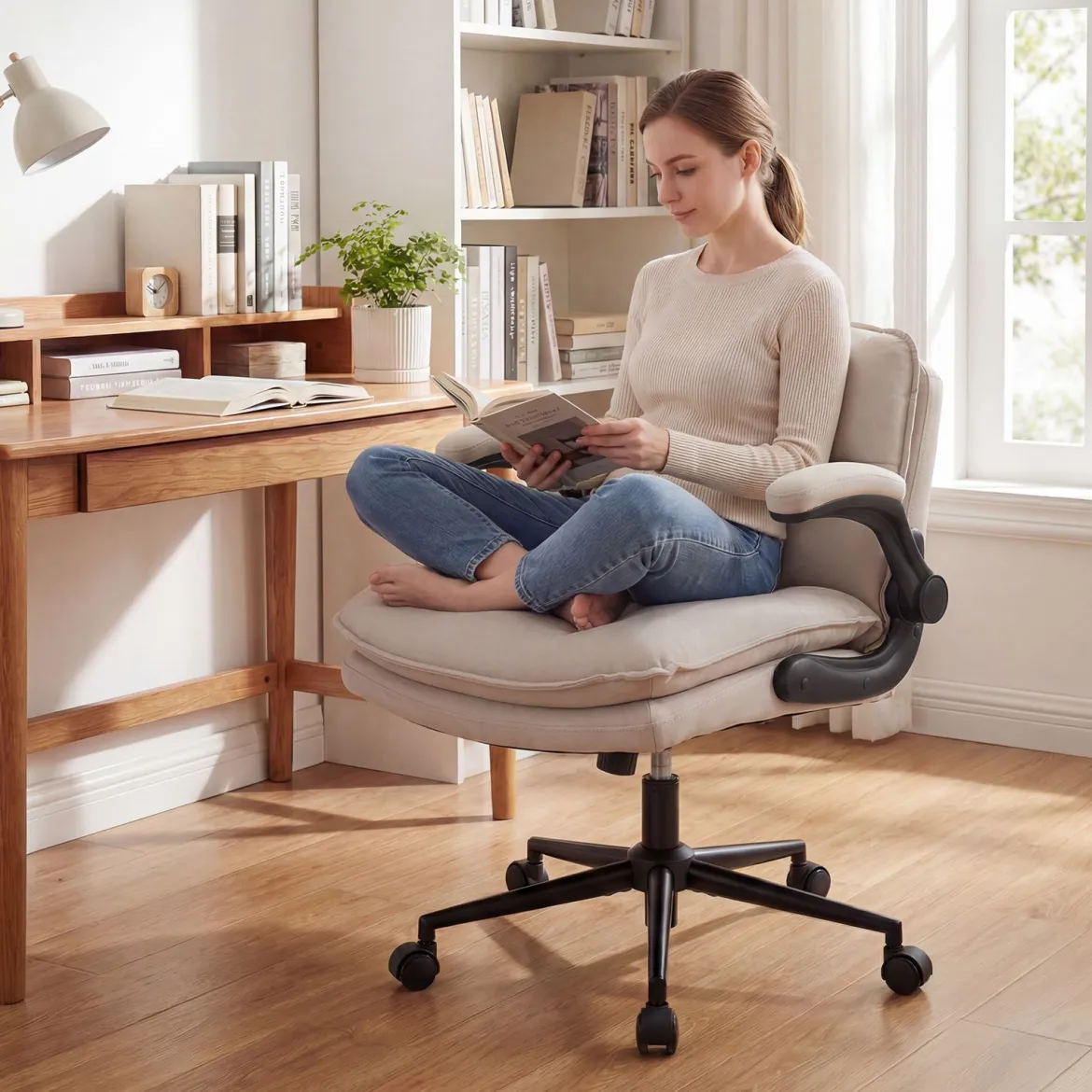 Ergonomischer Bürostuhl Höhenverstellbar Schreibtischstuhl Drehstuhl mit Wippfunktion Belastbar bis 150 kg