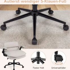 Ergonomischer Bürostuhl Höhenverstellbar Schreibtischstuhl Drehstuhl mit Wippfunktion Belastbar bis 150 kg