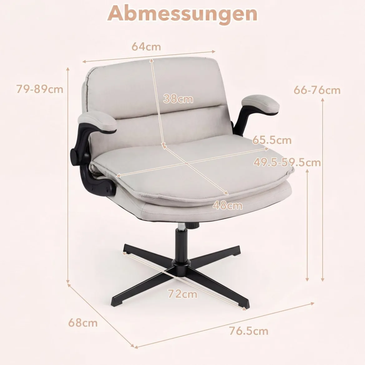 Ergonomischer Bürostuhl Höhenverstellbar Schreibtischstuhl mit Rückenlehne Blastbar bis 150 kg