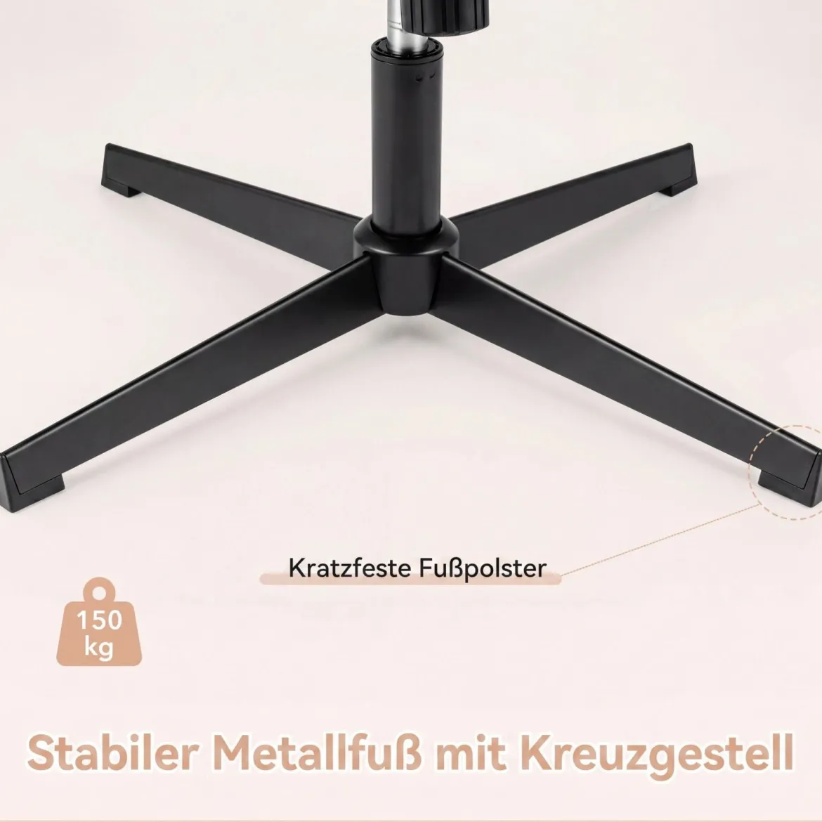 Ergonomischer Bürostuhl Höhenverstellbar Schreibtischstuhl mit Rückenlehne Blastbar bis 150 kg