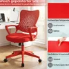 Ergonomischer Bürostuhl mit Atmungsaktive Mesh-Rückenlehne Höhenverstellbarer Drehstuhl Rot