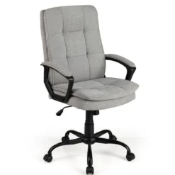 Ergonomischer Bürostuhl mit Armlehnen & Rollen Höhenverstellbarer Drehstuhl Computerstuhl