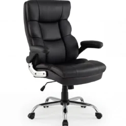 Ergonomischer Bürostuhl mit Ausklappbaren Armlehnen & Wippfunktion Chefsessel Computerstuhl