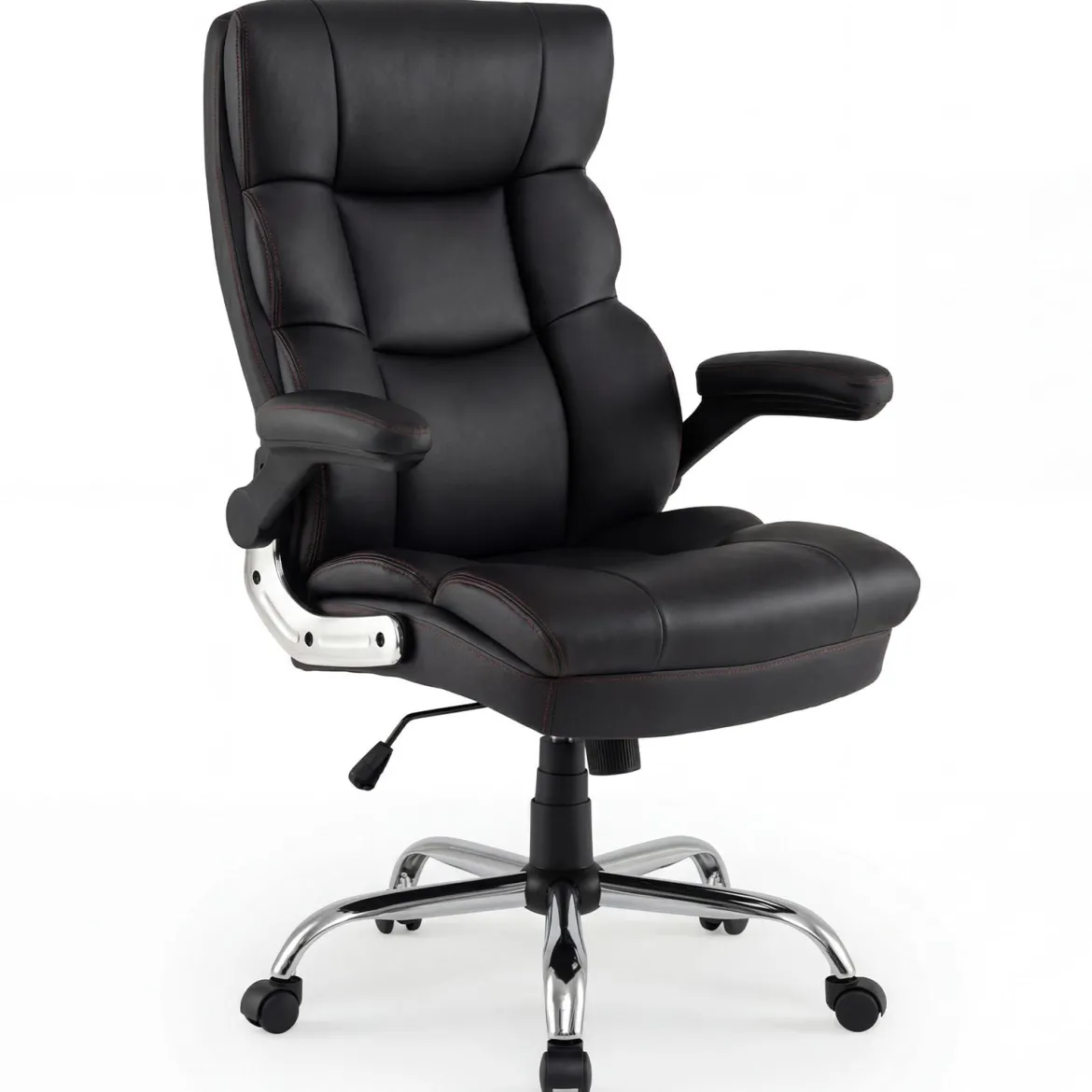 Ergonomischer Bürostuhl mit Ausklappbaren Armlehnen & Wippfunktion Chefsessel Computerstuhl