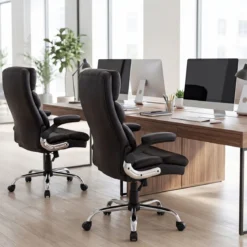 Ergonomischer Bürostuhl mit Ausklappbaren Armlehnen & Wippfunktion Chefsessel Computerstuhl