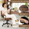 Ergonomischer Bürostuhl mit Armlehnen & Rollen Höhenverstellbarer Drehstuhl Computerstuhl Braun