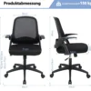 Ergonomischer Bürostuhl mit Klappbaren Armlehnen & Mittlerer Rückenlehne Schwarz